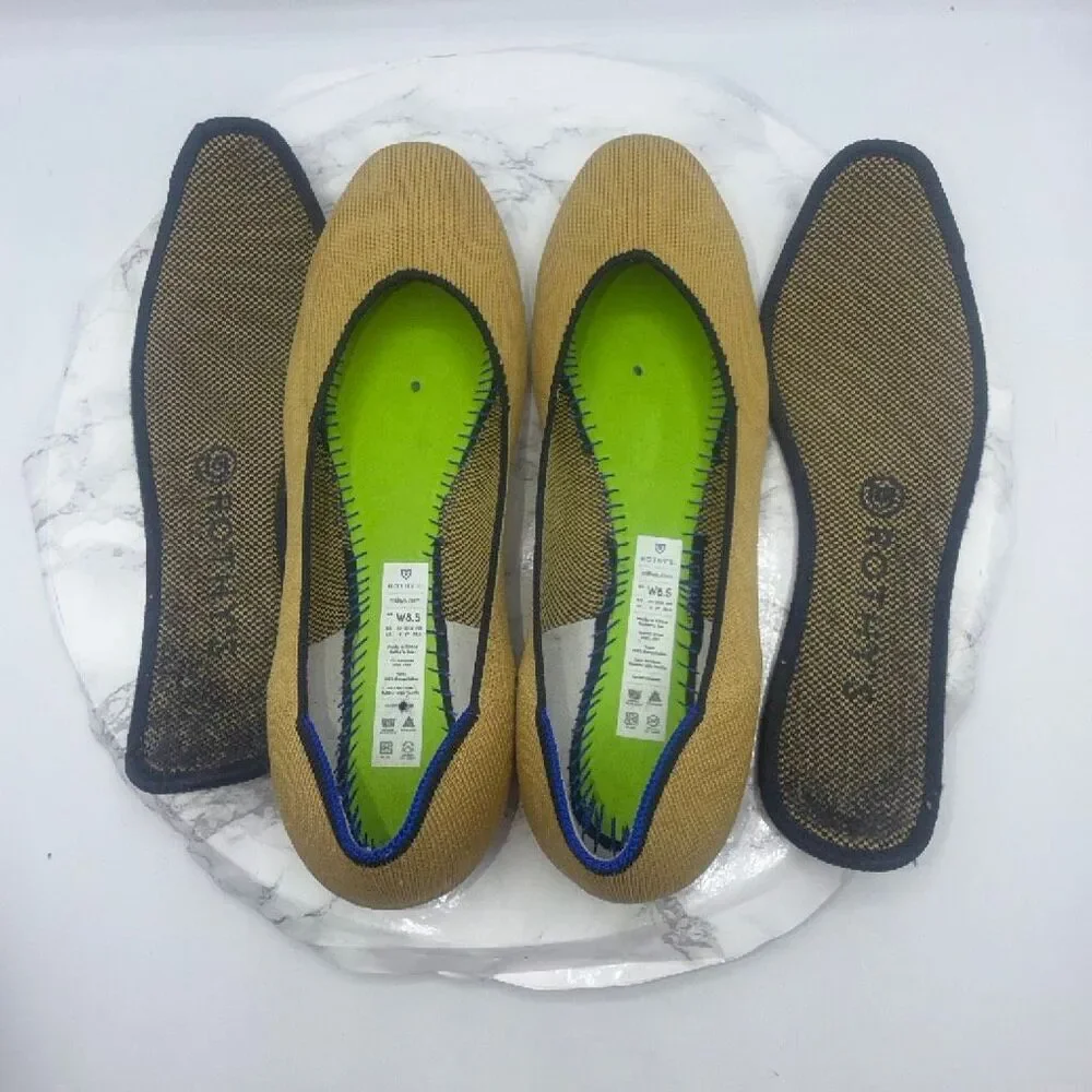 ROTHY’s Limited Edition / Retired The Square Flats Chai Yellow- 8.5